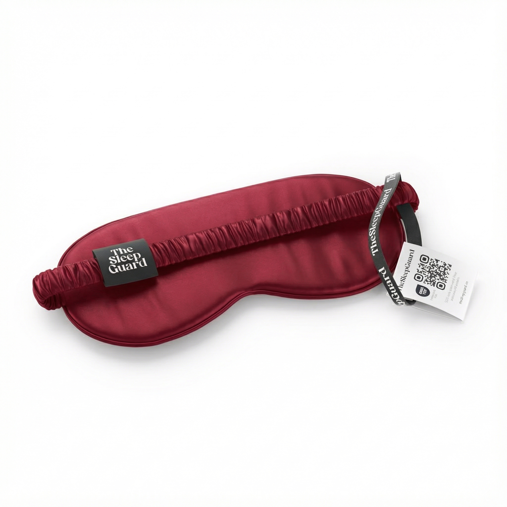 Pure Silk Sleep Mask [100% 6A Mulberry Silk, 22 Momme] - Cherry Red